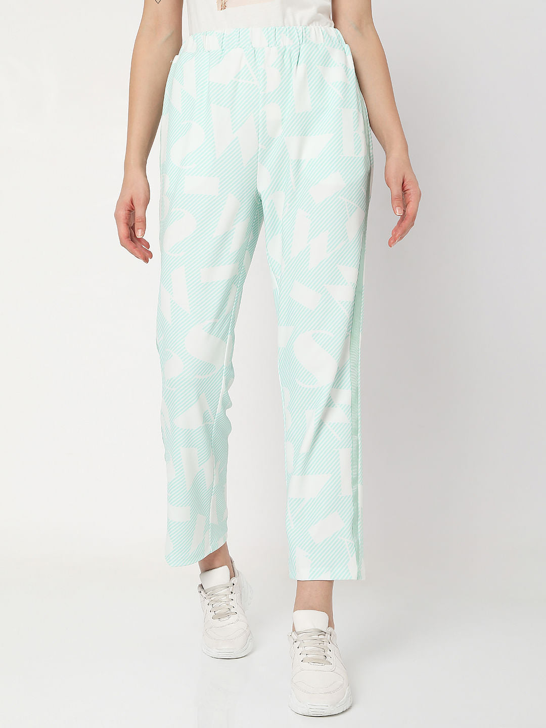 Green High Rise Printed Co-Ord Set Sweatpants