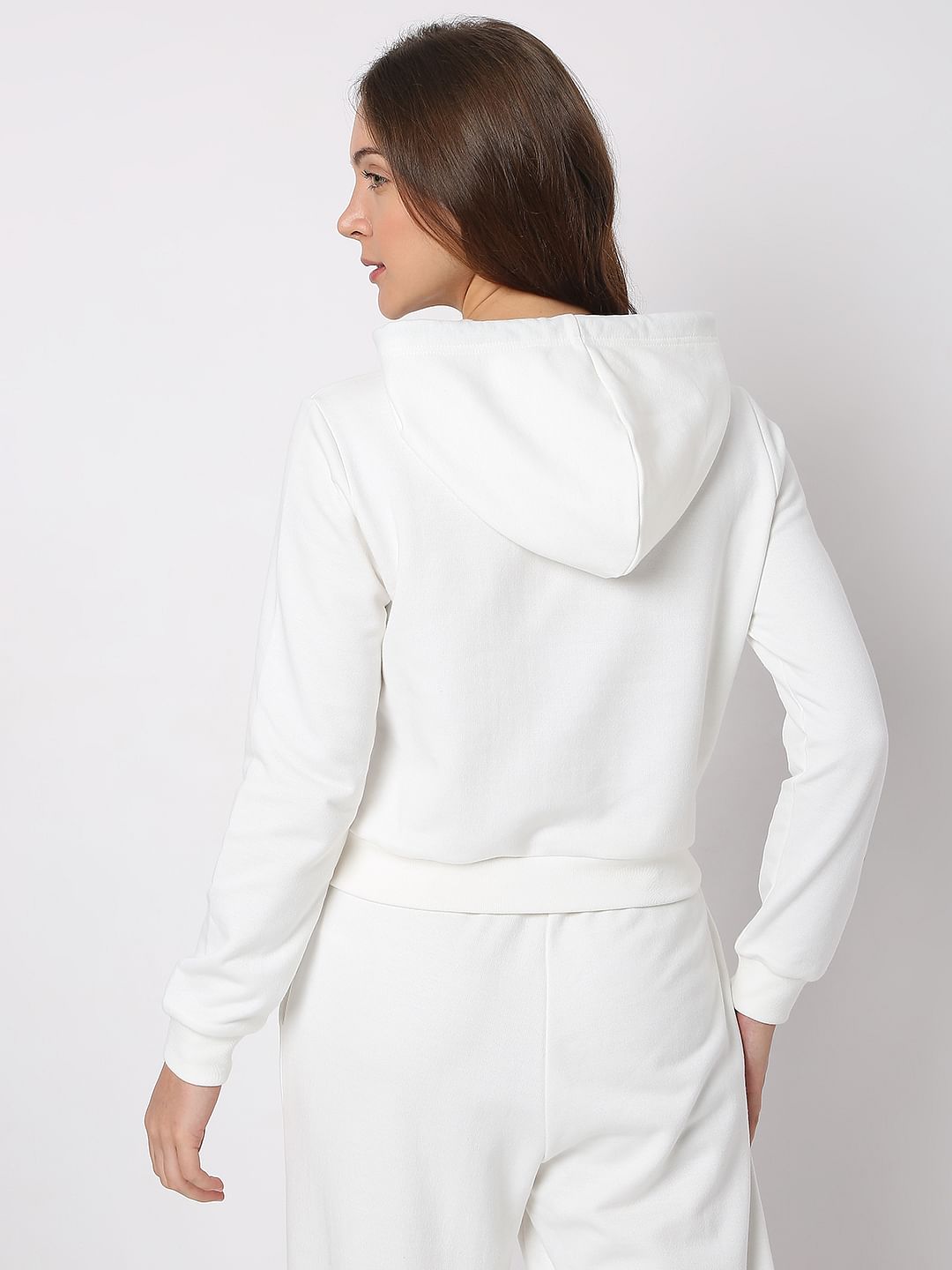White Hooded Co-Ord Set Sweatshirt