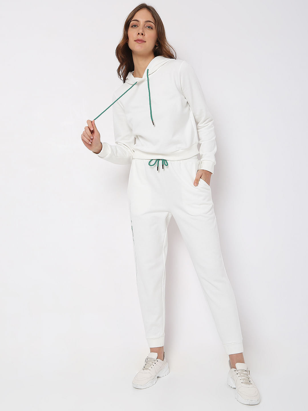 White Hooded Co-Ord Set Sweatshirt
