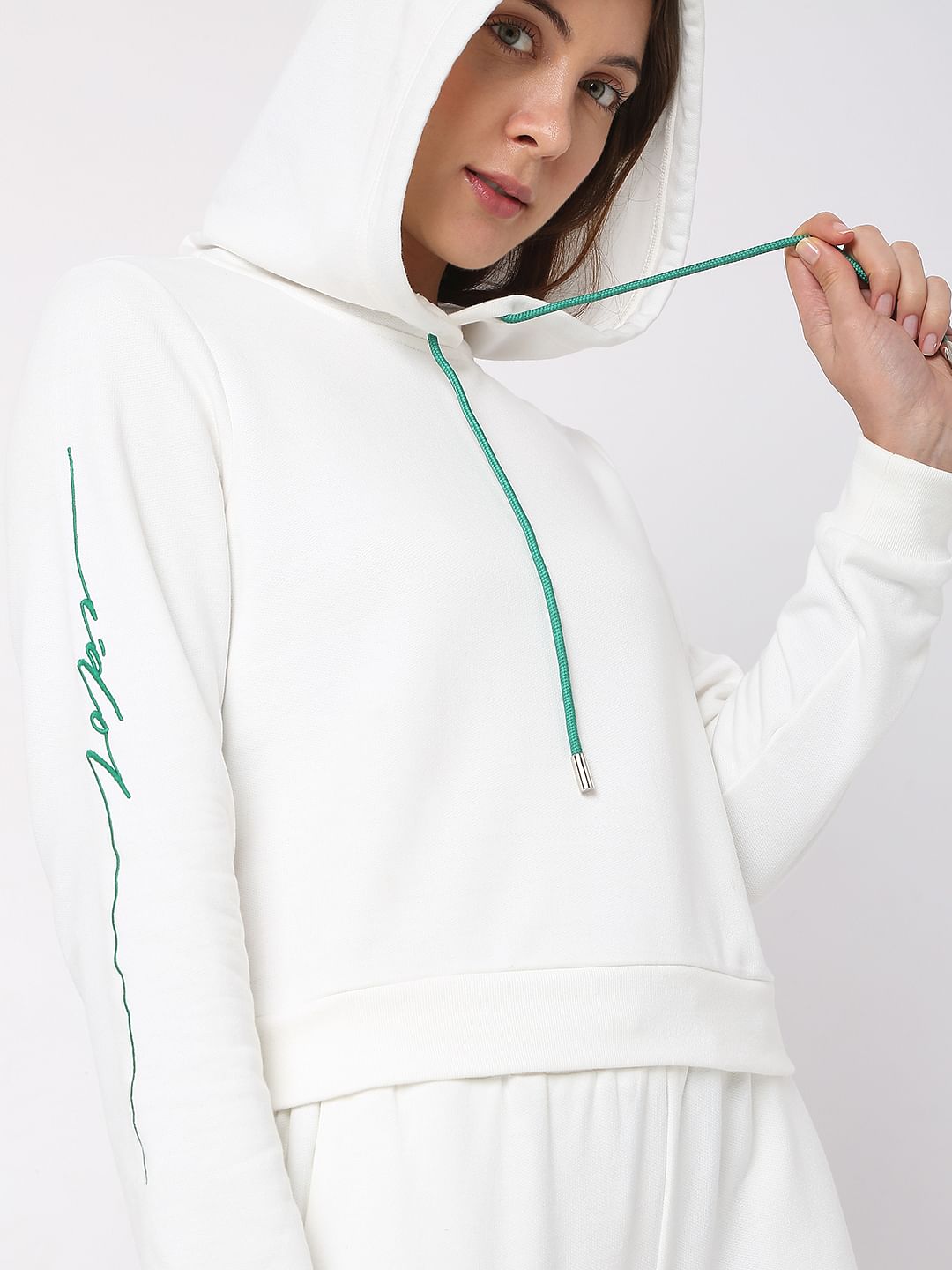 White Hooded Co-Ord Set Sweatshirt