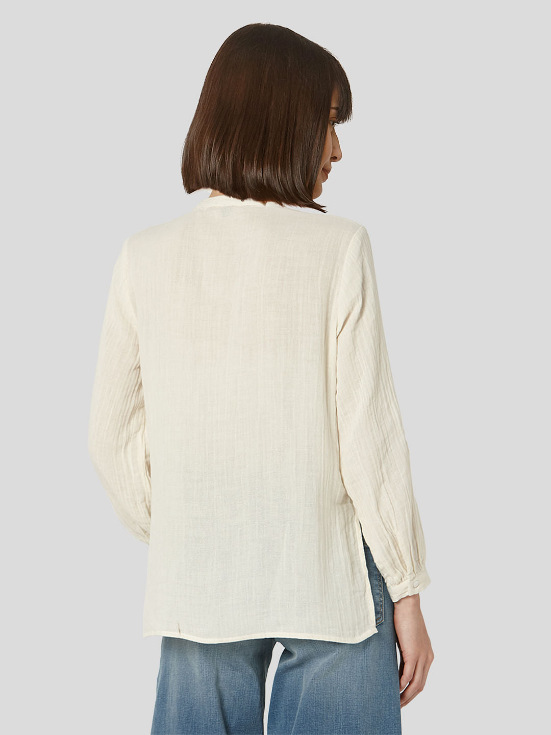 Beige Textured Organic Cotton Shirt
