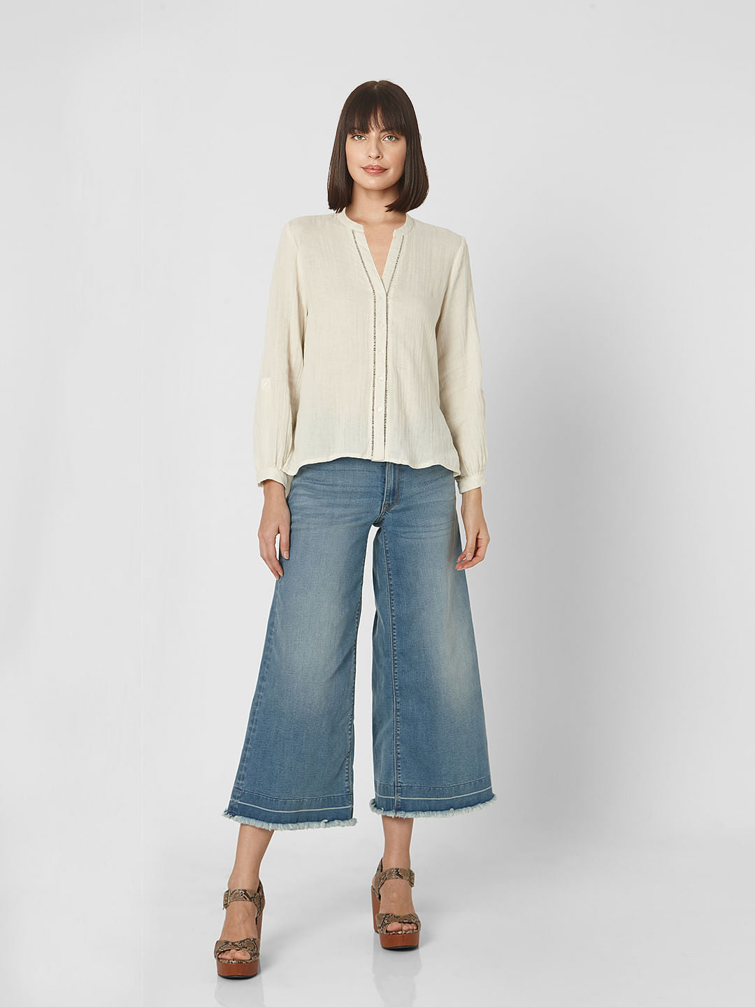 Beige Textured Organic Cotton Shirt