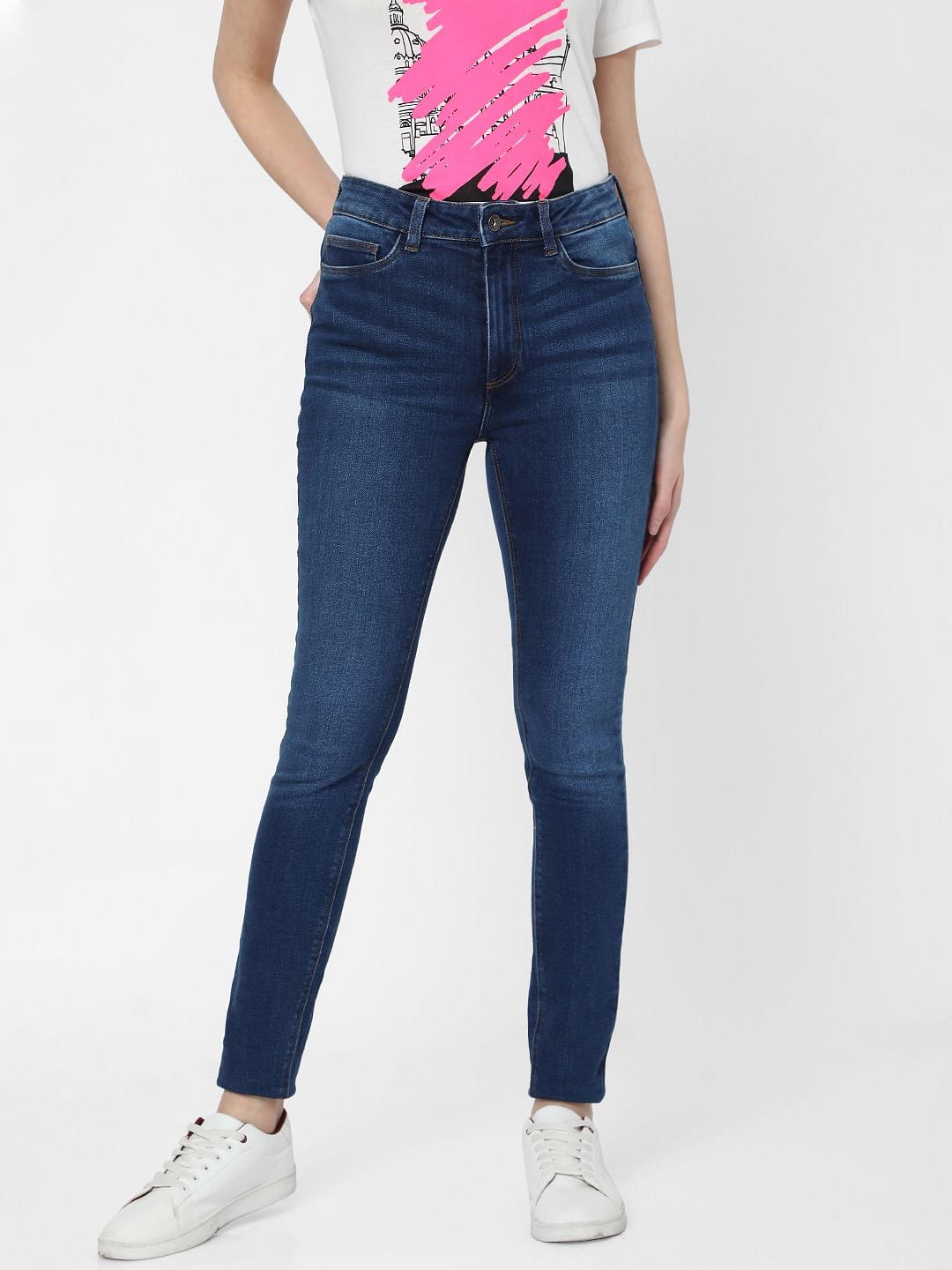 Blue High Rise Skinny Jeans