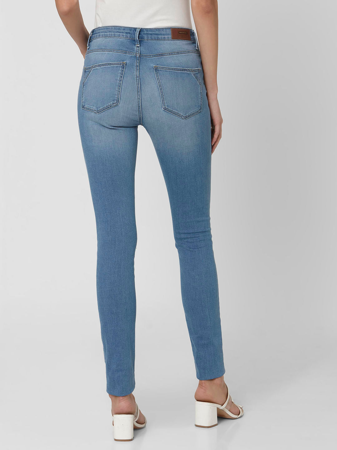 Blue Mid Rise Ripped Wendy Wendy Skinny Jeans