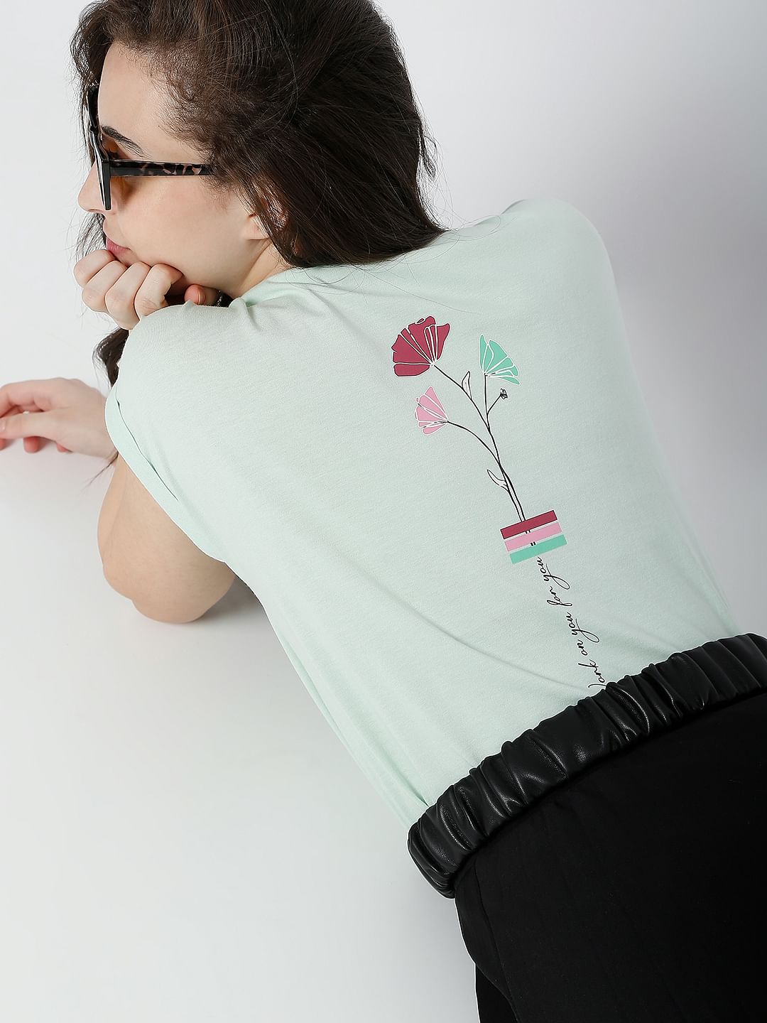 Green Floral Print T-Shirt