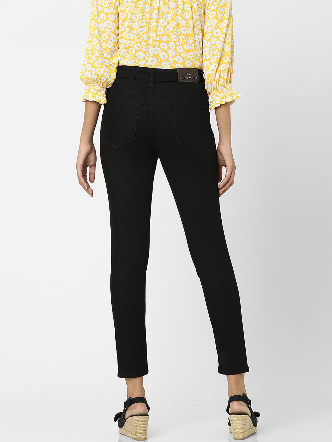 Black Mid Rise Wendy Skinny Jeans