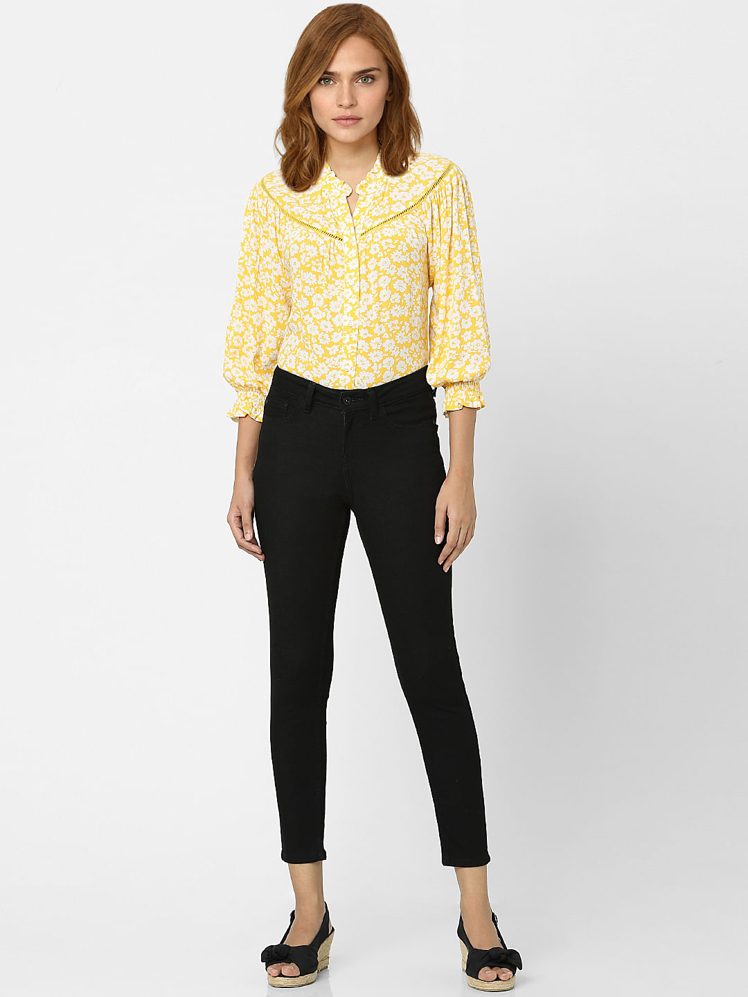 Black Mid Rise Wendy Skinny Jeans