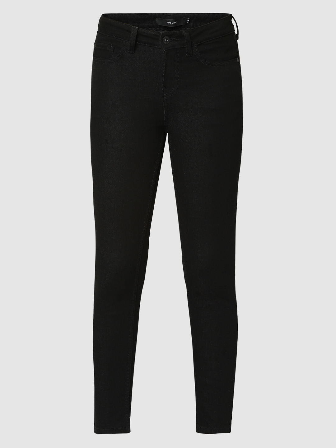 Black Mid Rise Wendy Skinny Jeans