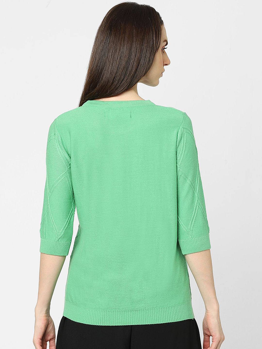 Green Textured Pullover