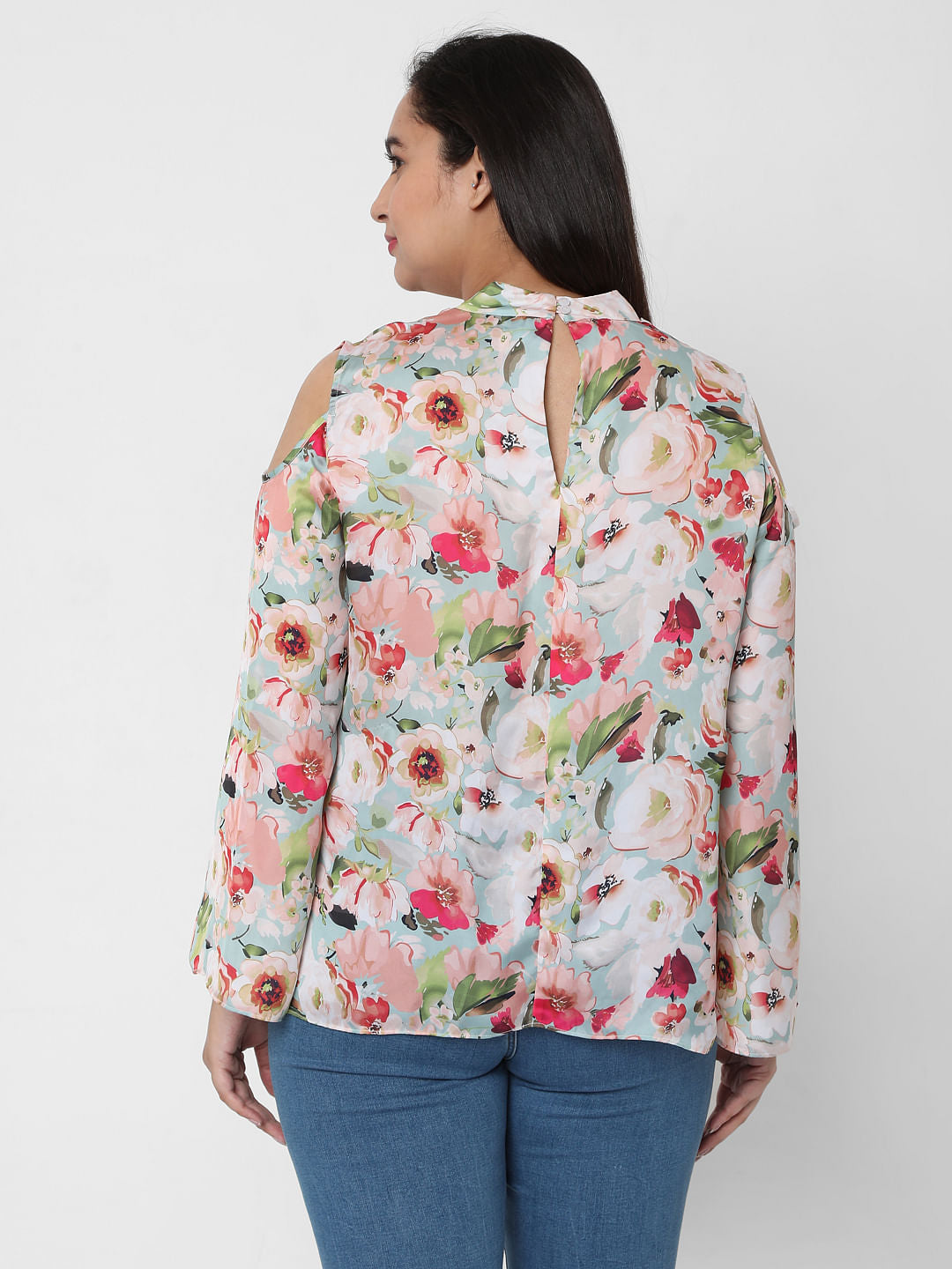 Curve Green Floral Top