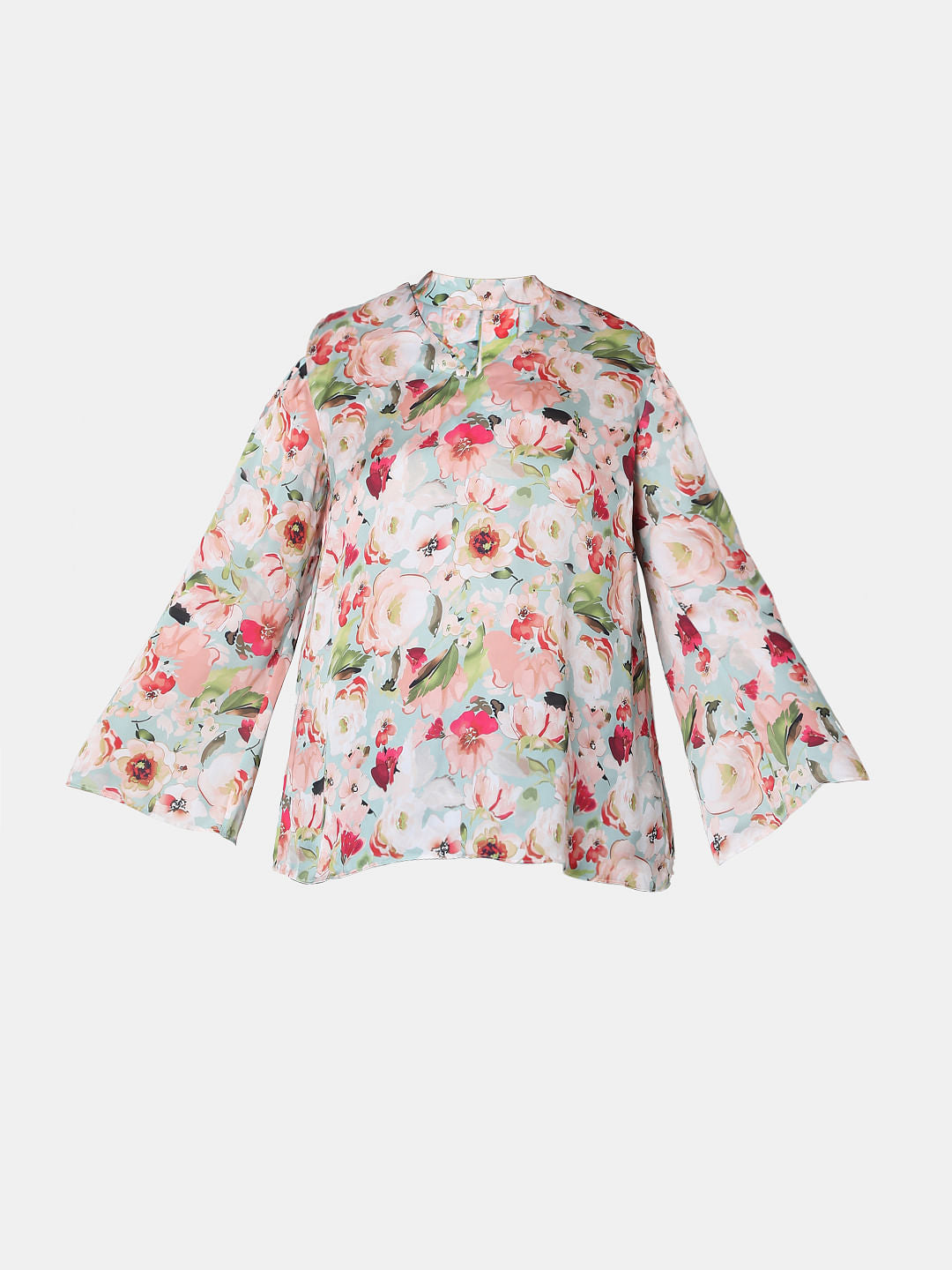 Curve Green Floral Top