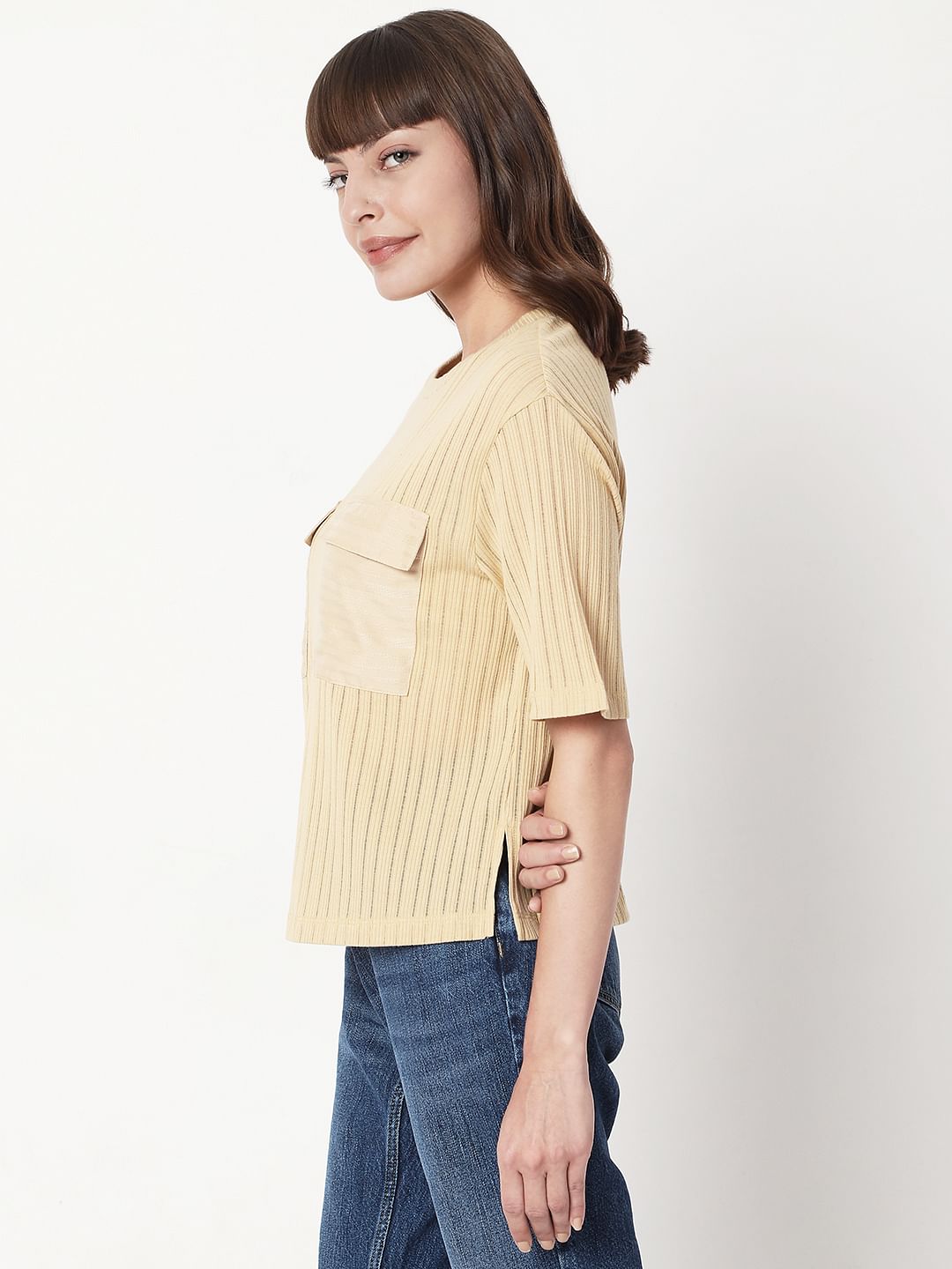 Taupe Striped T-Shirt