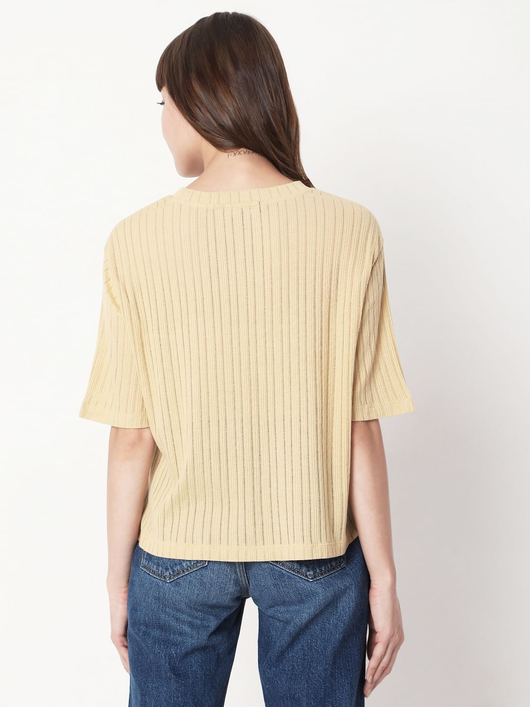 Taupe Striped T-Shirt