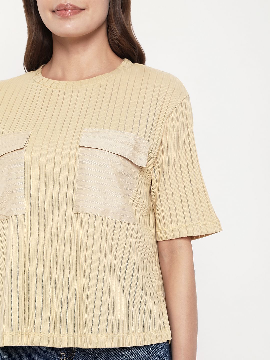 Taupe Striped T-Shirt