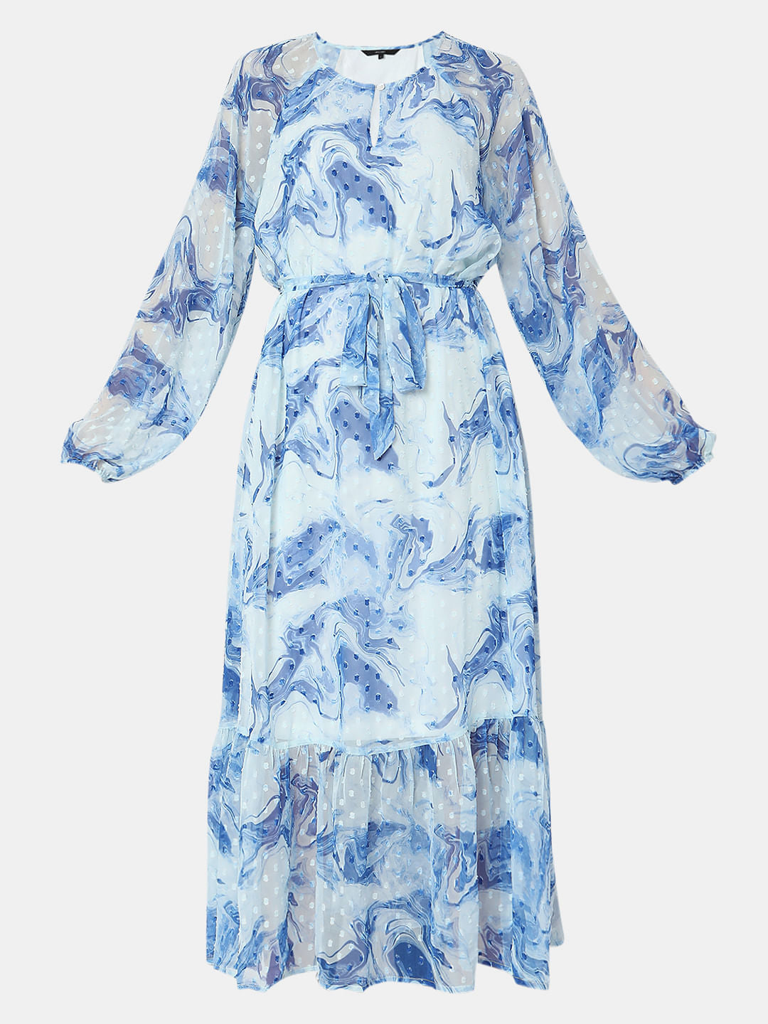 Light Blue Abstract Print Dress