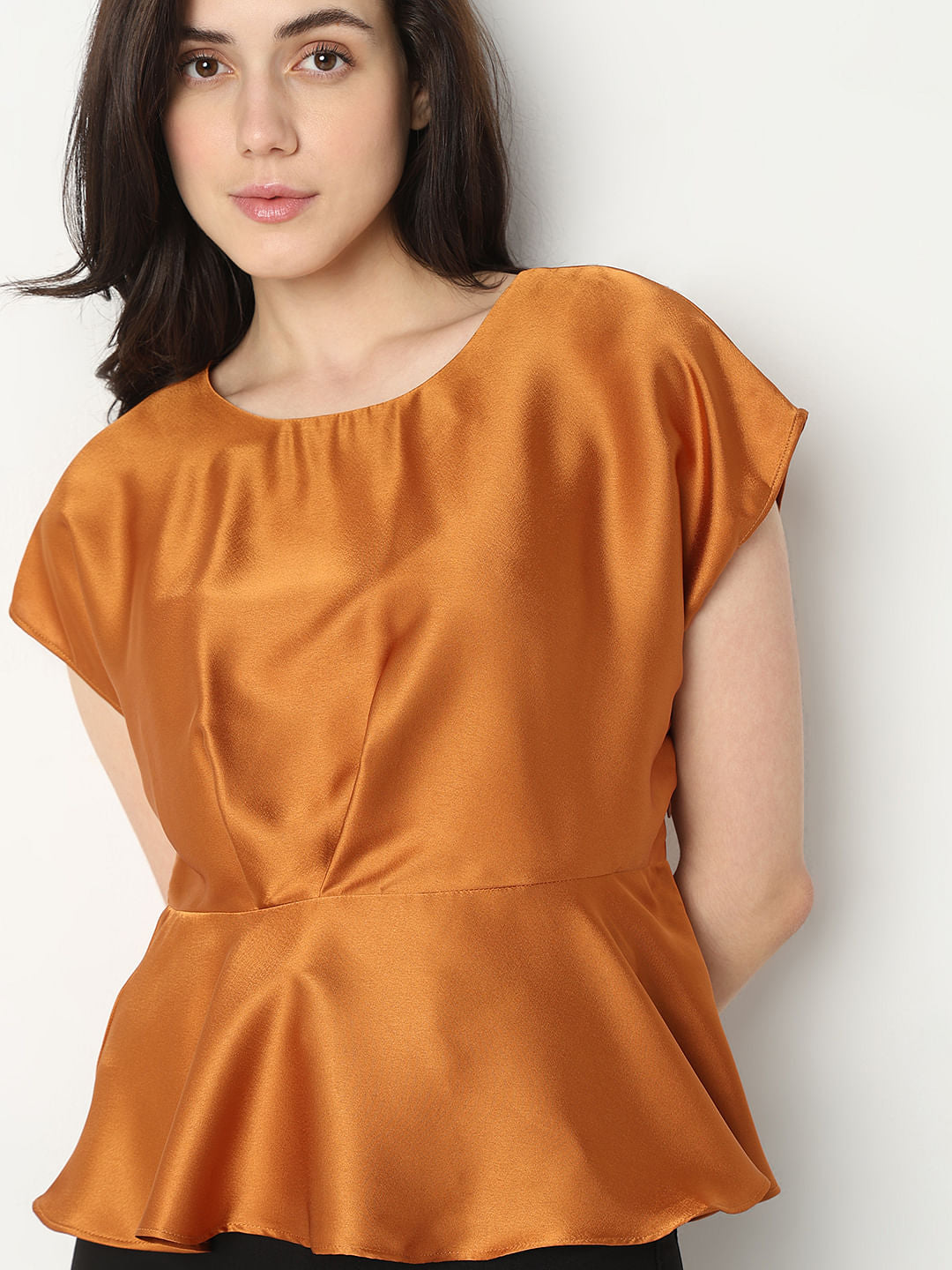 Copper Peplum Top