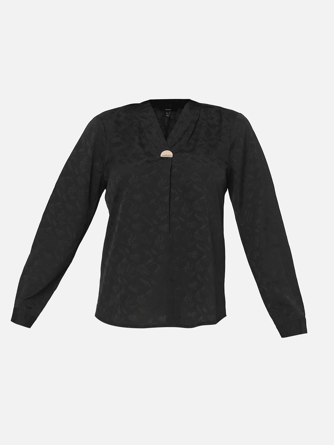 Black Jacquard Printed Top