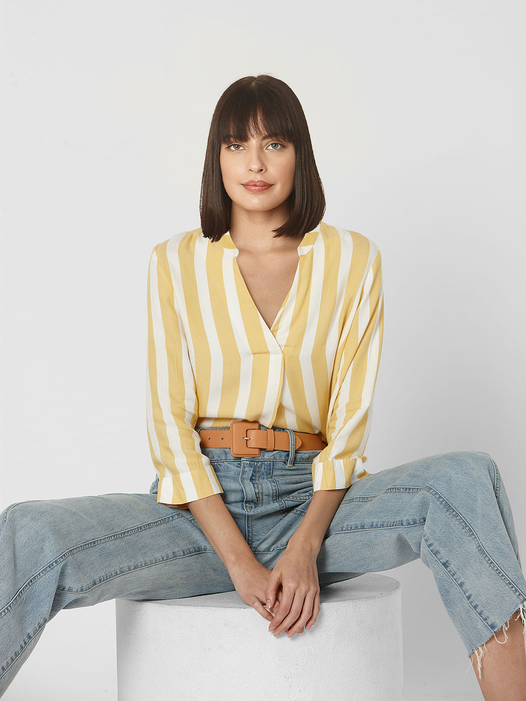 Yellow Striped Top
