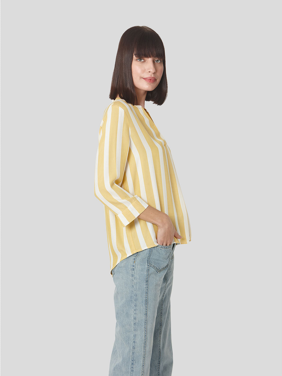 Yellow Striped Top