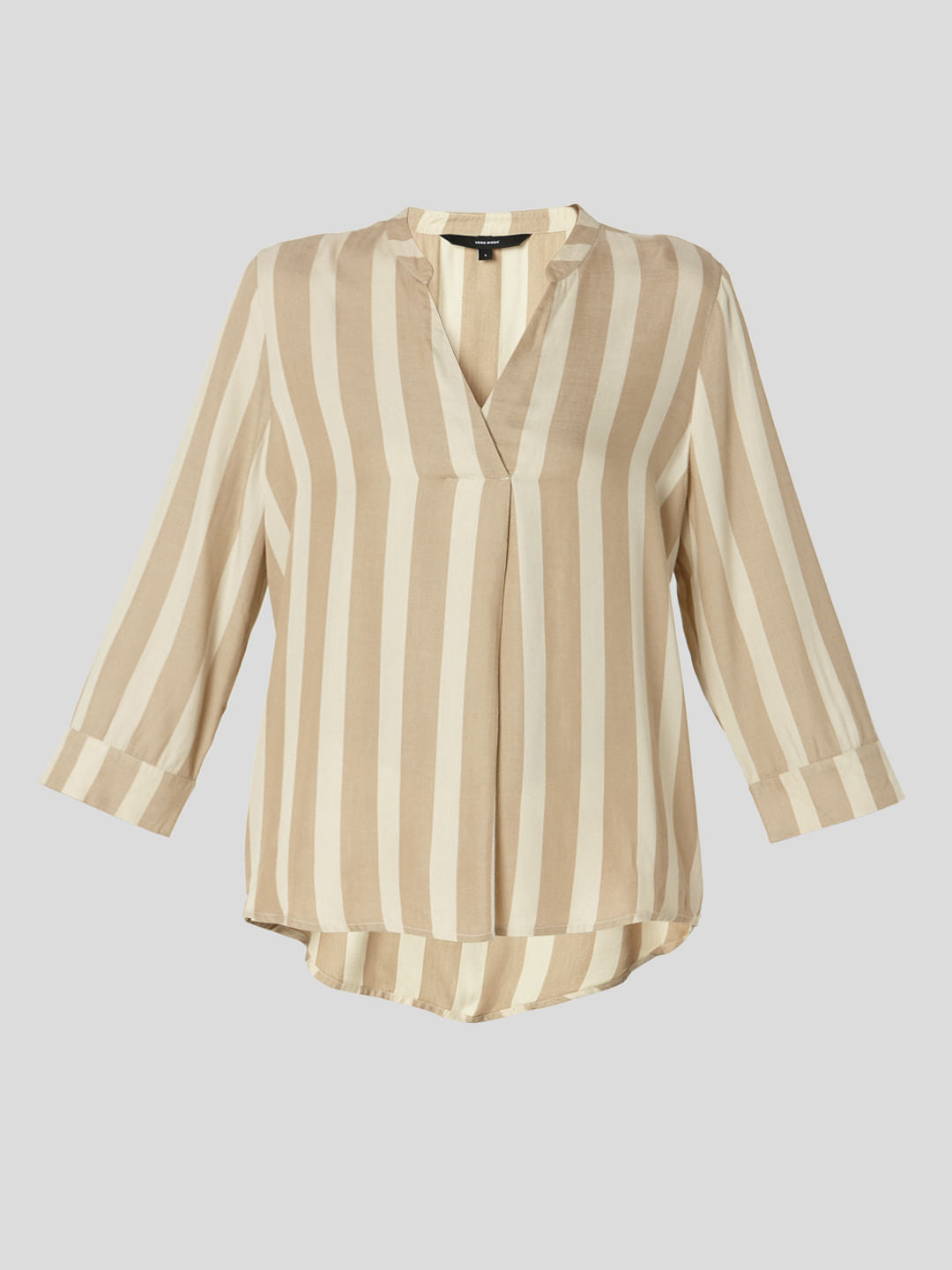 Beige Striped Top