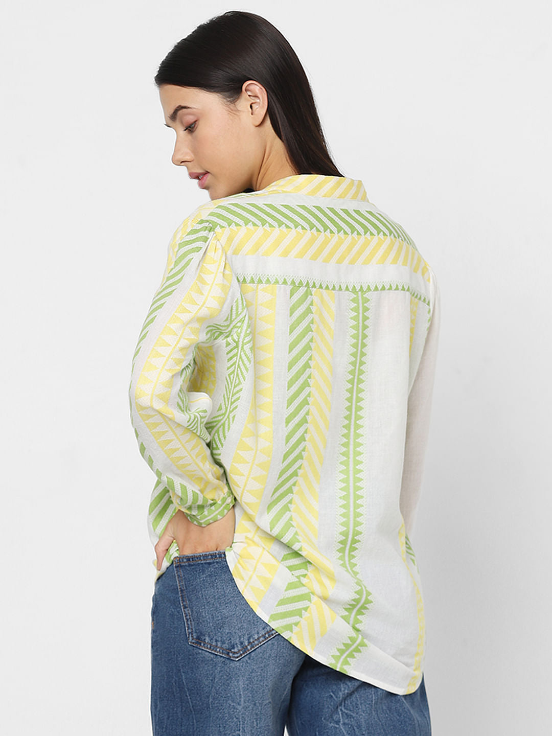 Cream Printed Top