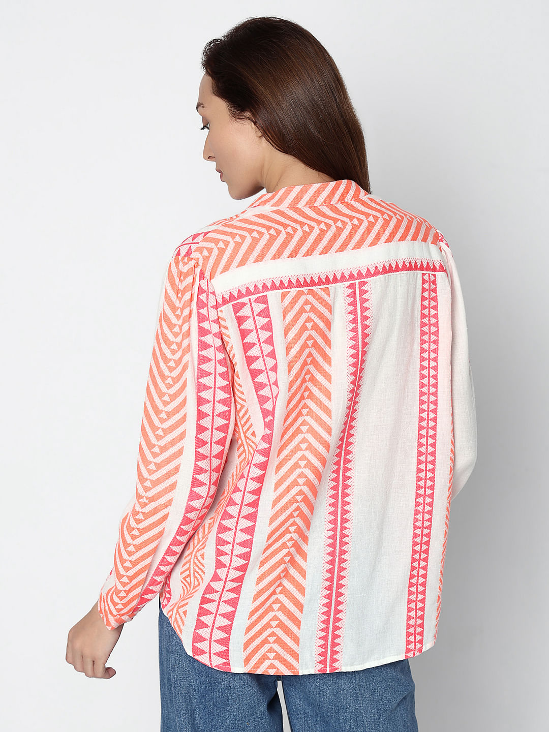 Coral Pink Printed Top