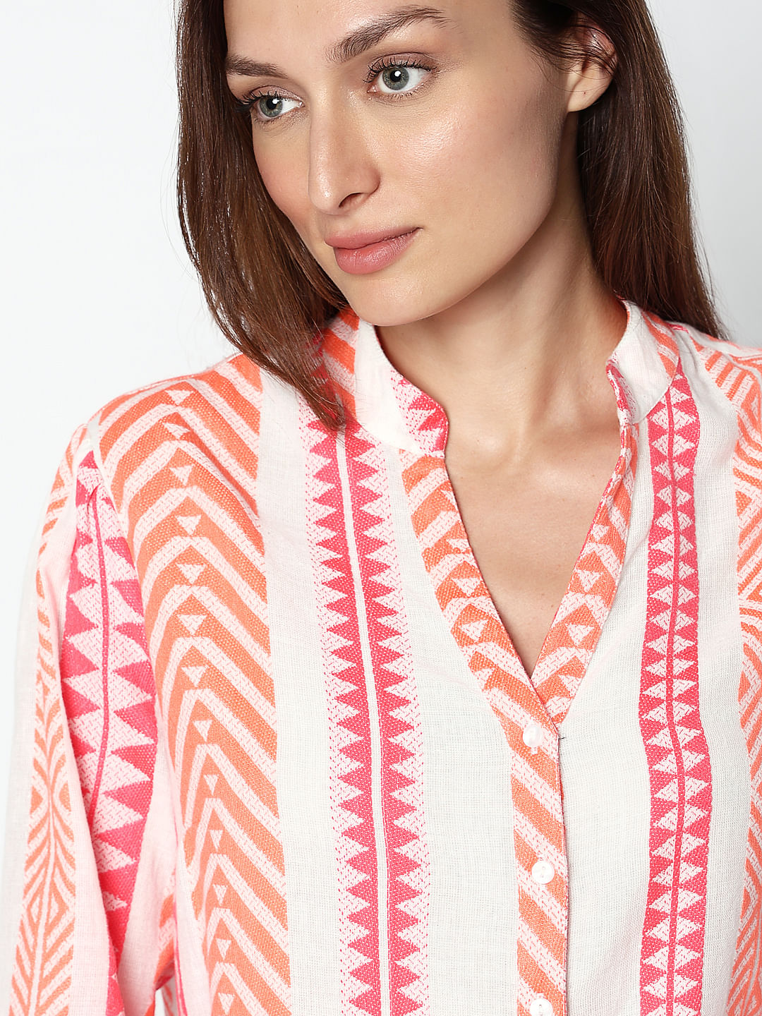 Coral Pink Printed Top