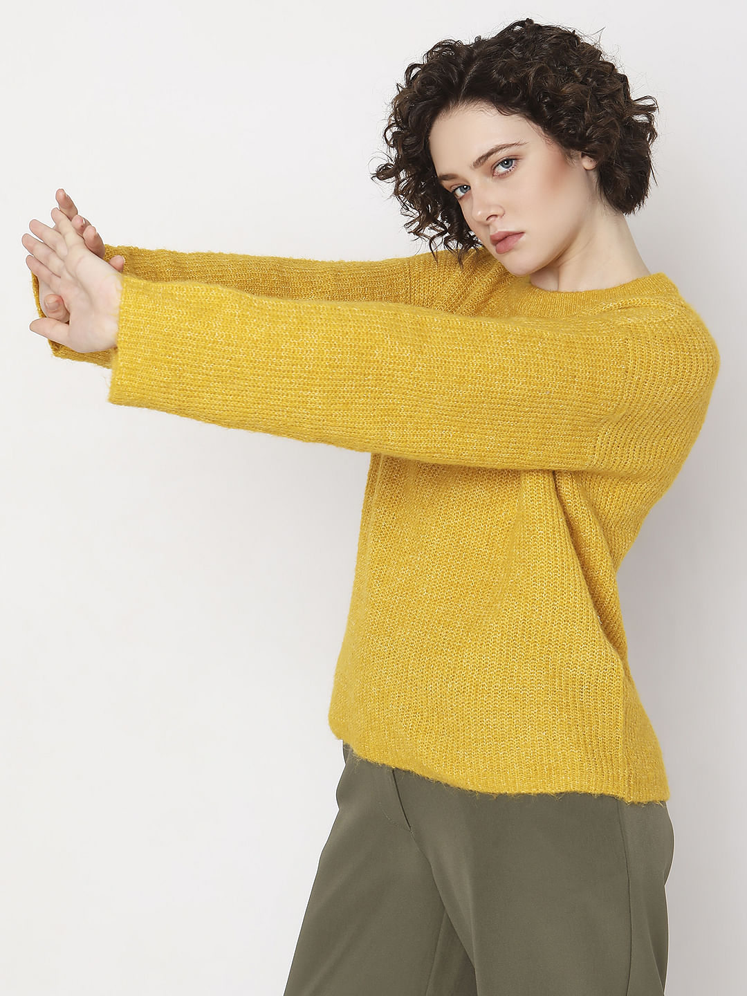 Mustard Yellow Full Sleeves Pullover
