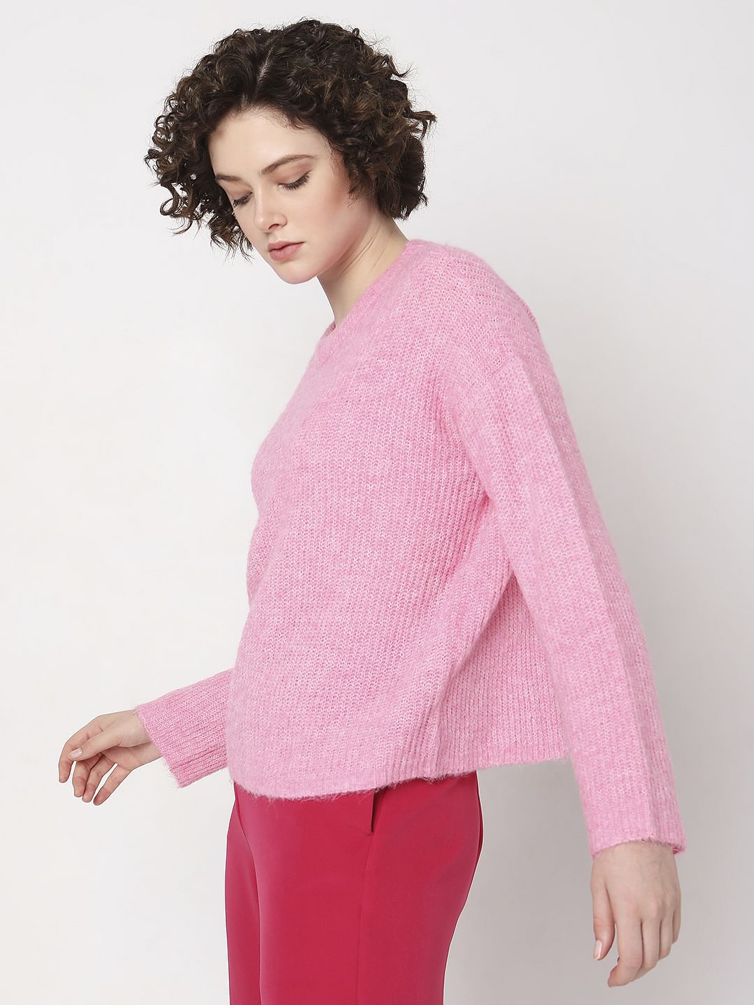 Pink Full Sleeves Pullover