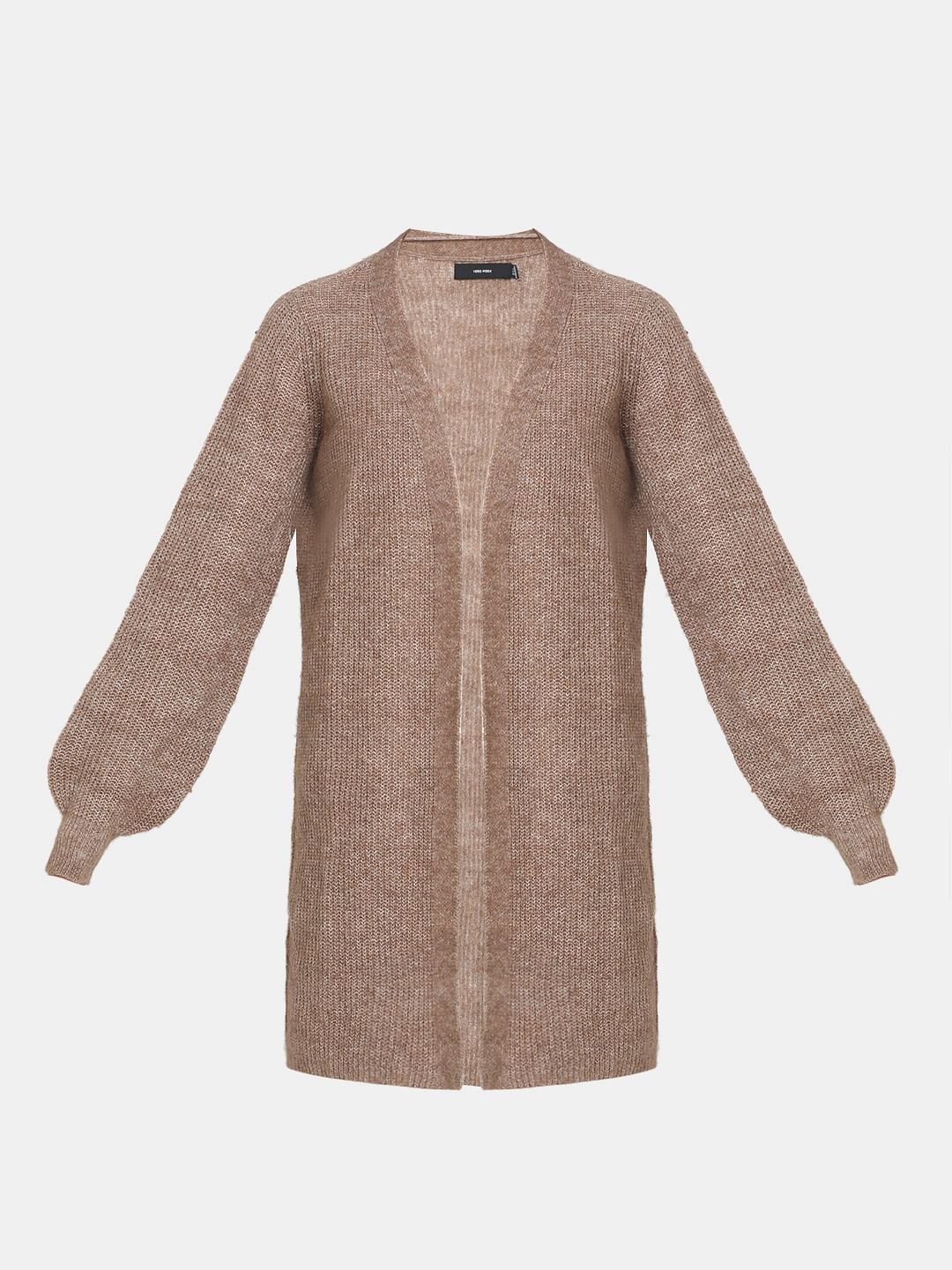 Brown Front Open Cardigan