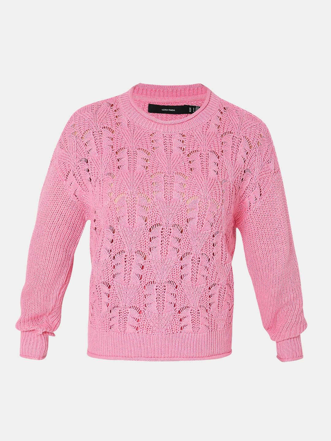 Pink Jacquard Knit Pullover