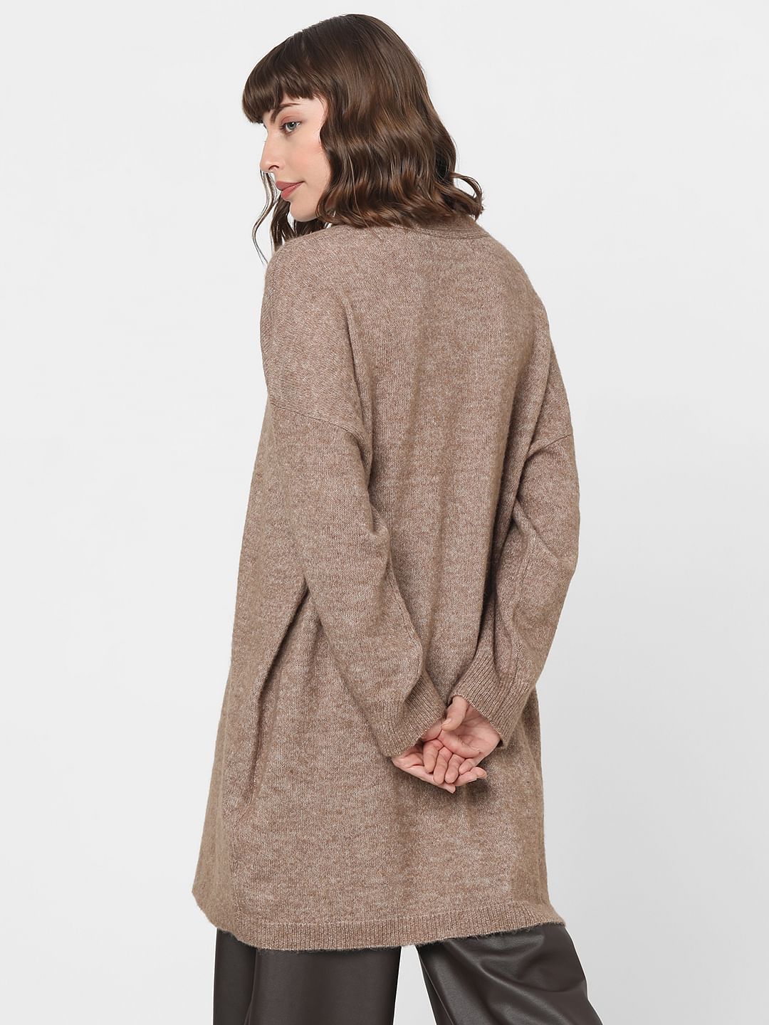 Brown Buttoned Front Cardigan