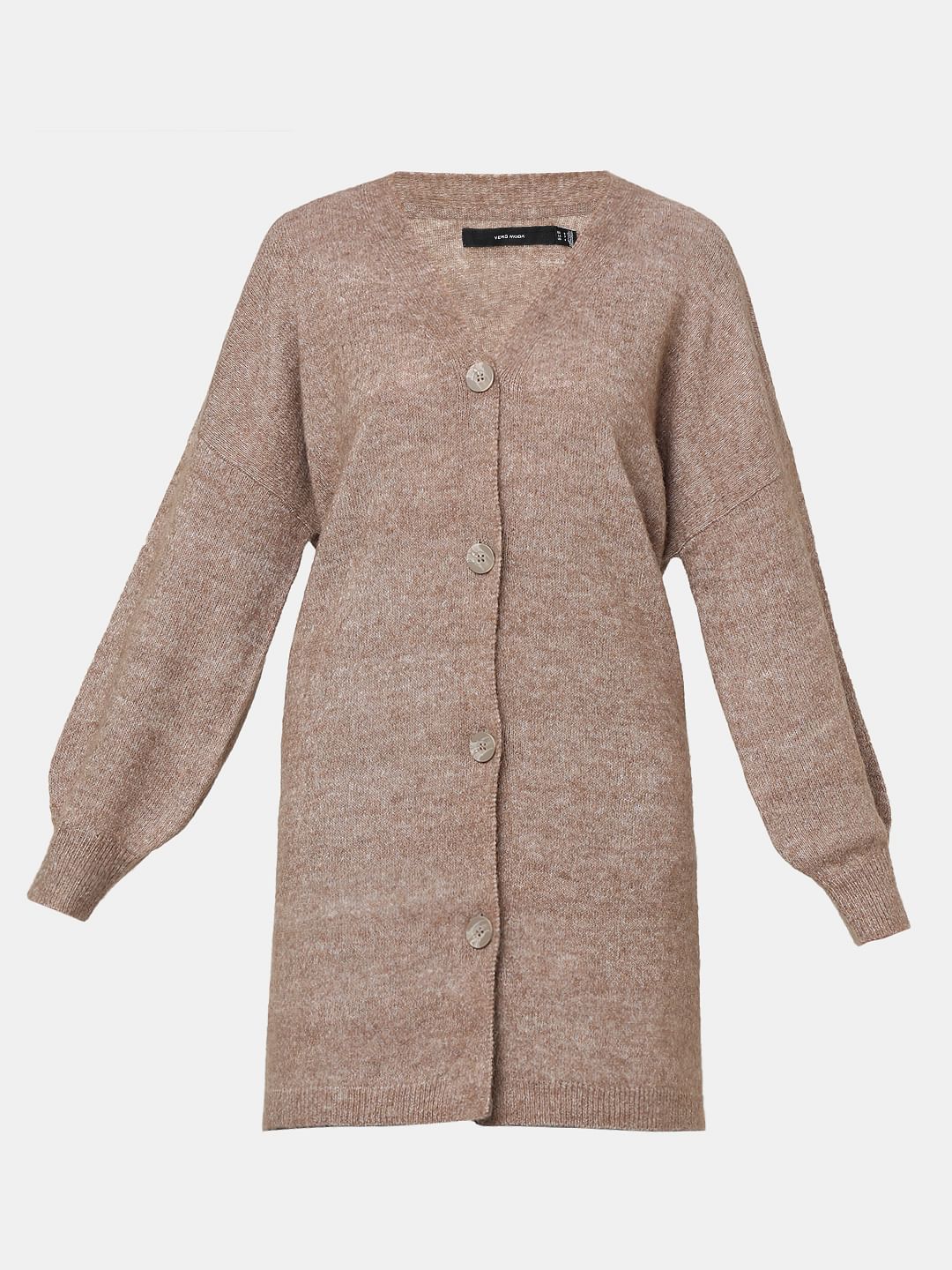 Brown Buttoned Front Cardigan