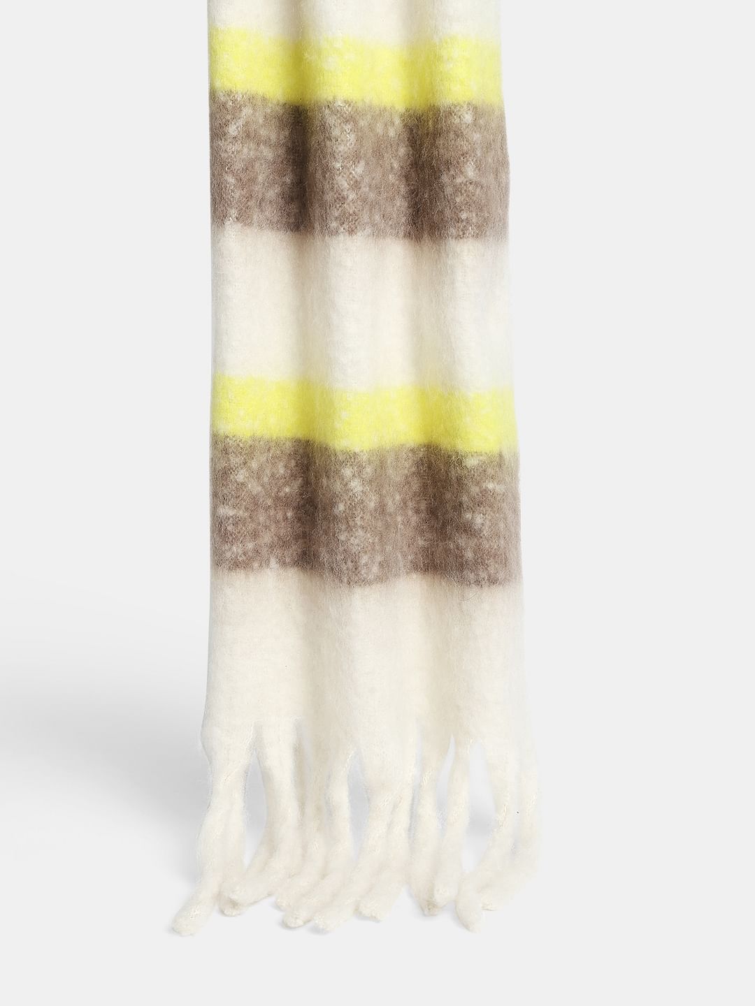 Beige Woollen Striped Scarf