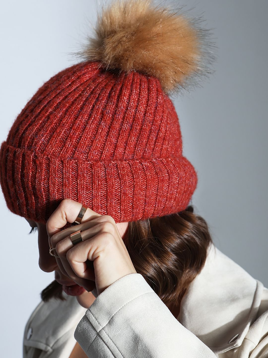 Ochre Pom Pom Beanie