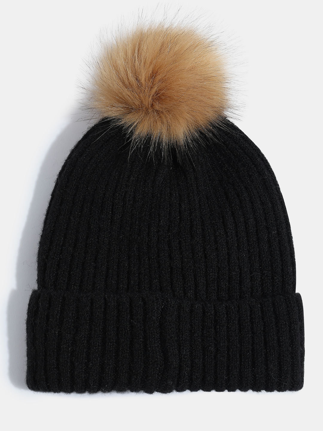 Black Pom Pom Beanie
