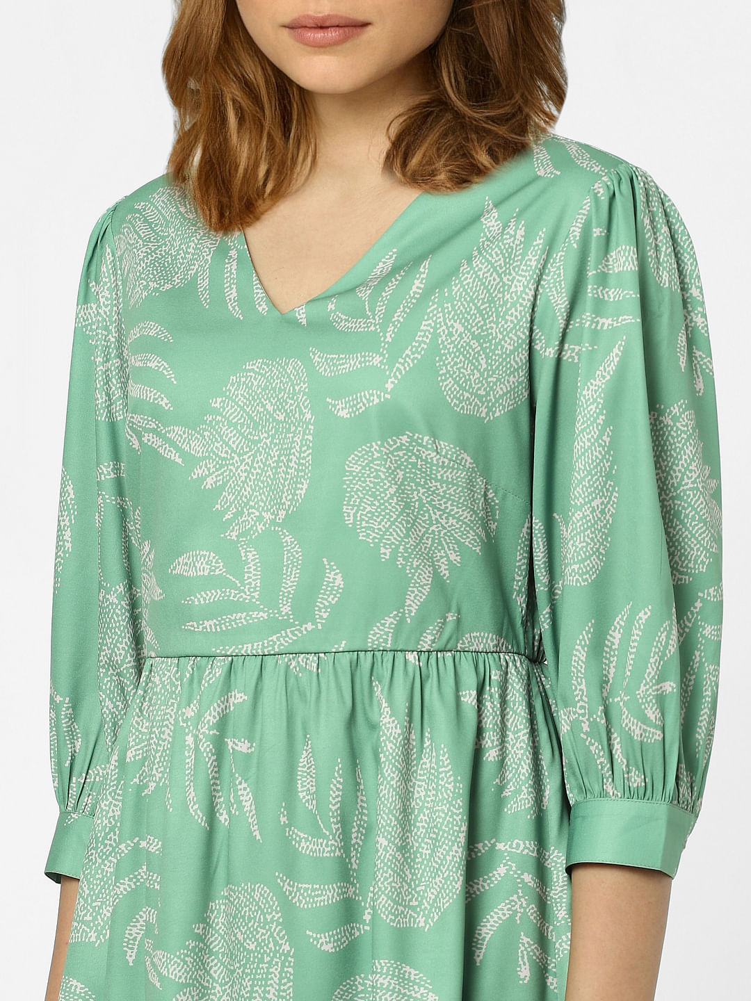 Green Floral Shift Dress