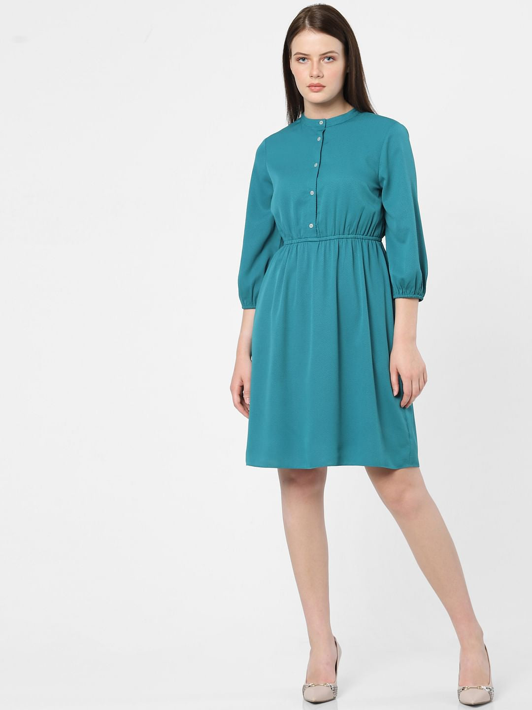 Blue Fit & Flare Dress