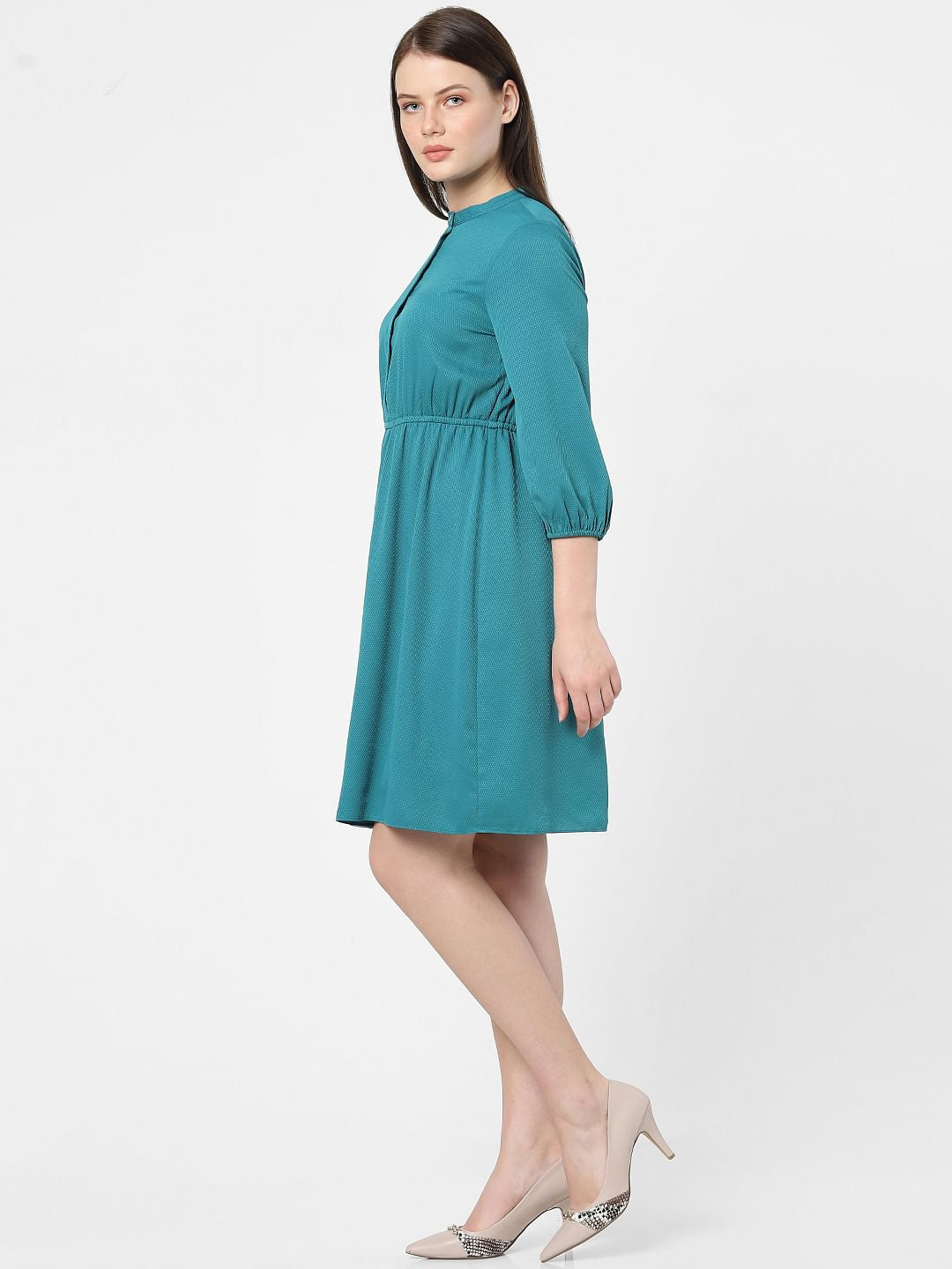 Blue Fit & Flare Dress