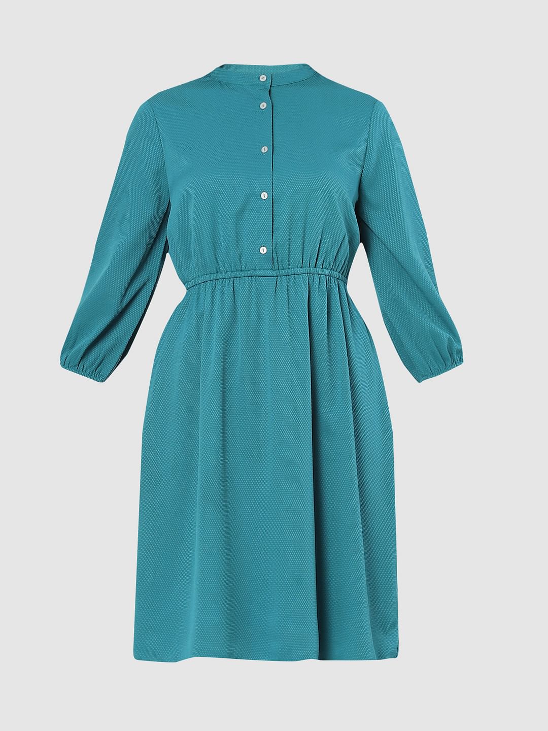 Blue Fit & Flare Dress