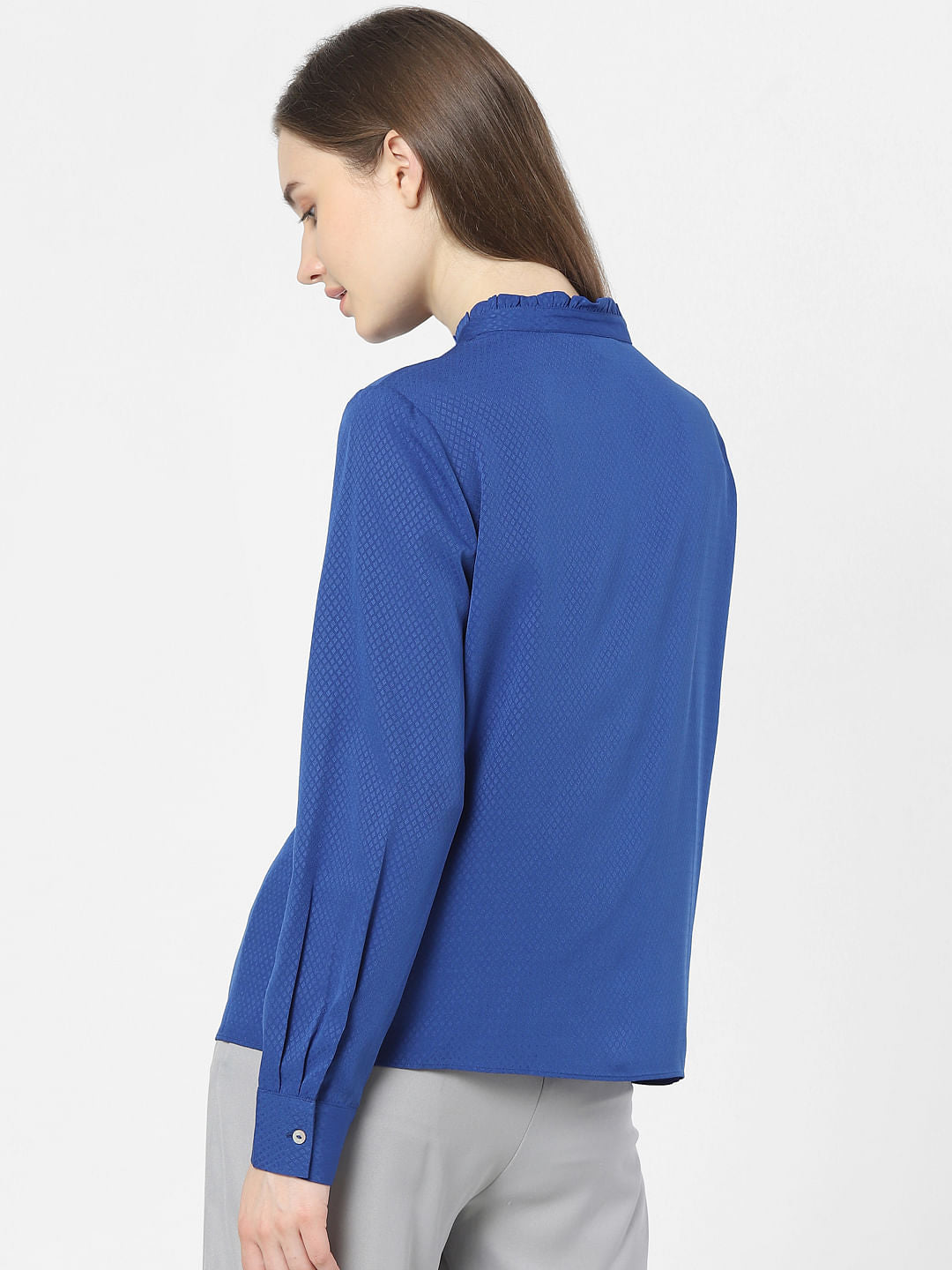 Blue High Neck Top