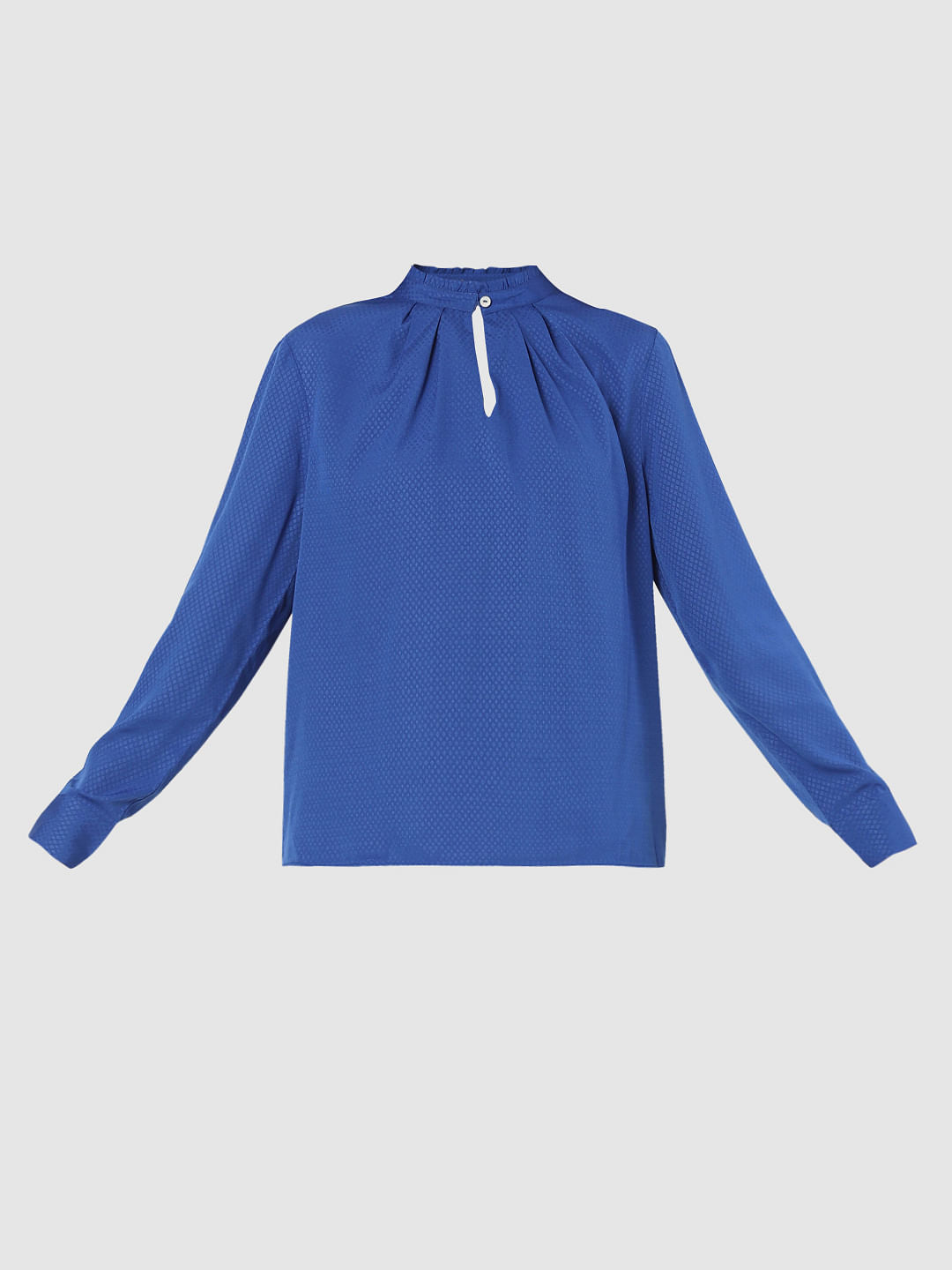Blue High Neck Top