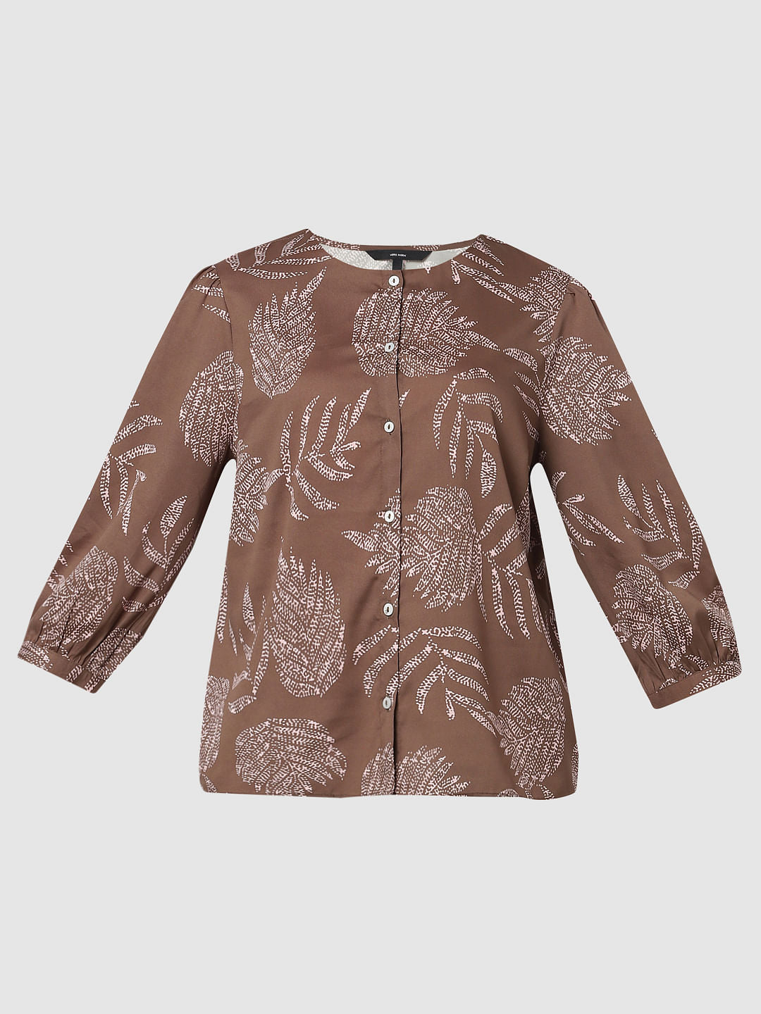Dull Brown Printed Top