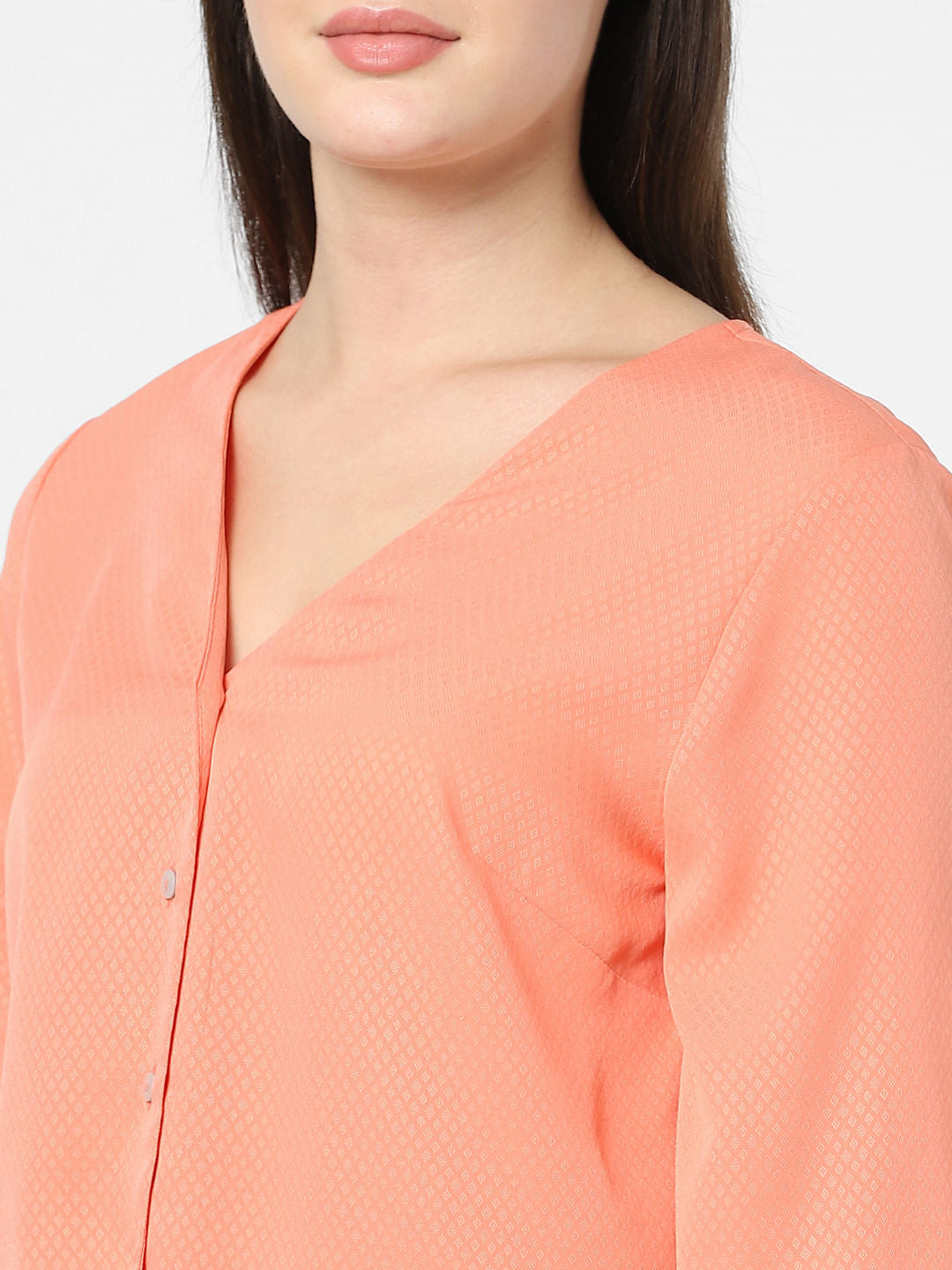 Orange Front Knot Top