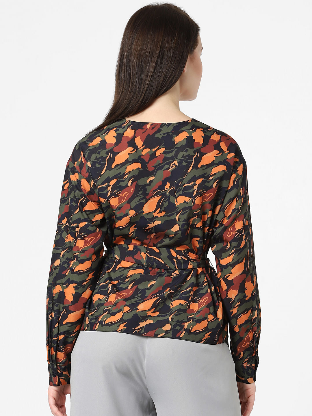 Black Abstract Print Top