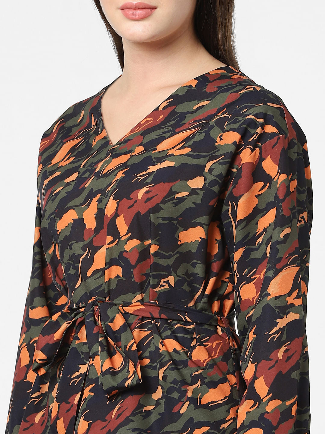 Black Abstract Print Top