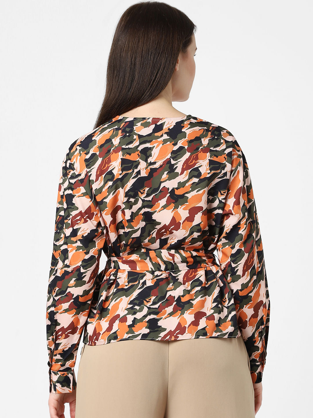 Green Abstract Print Top