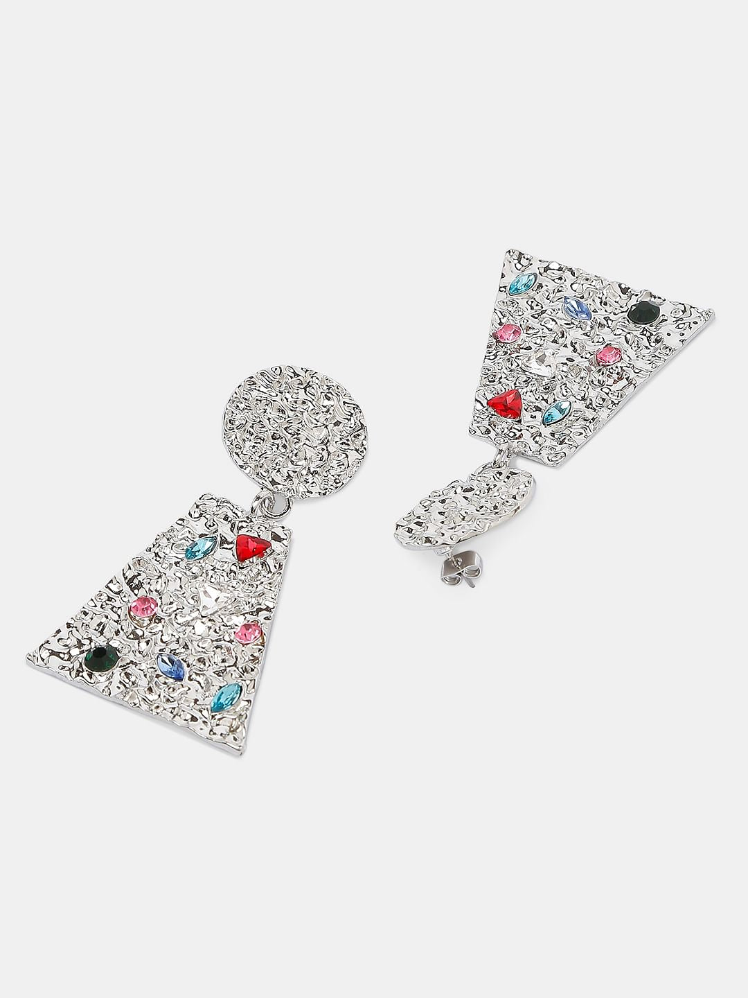 Silver Stone Plated Earrings