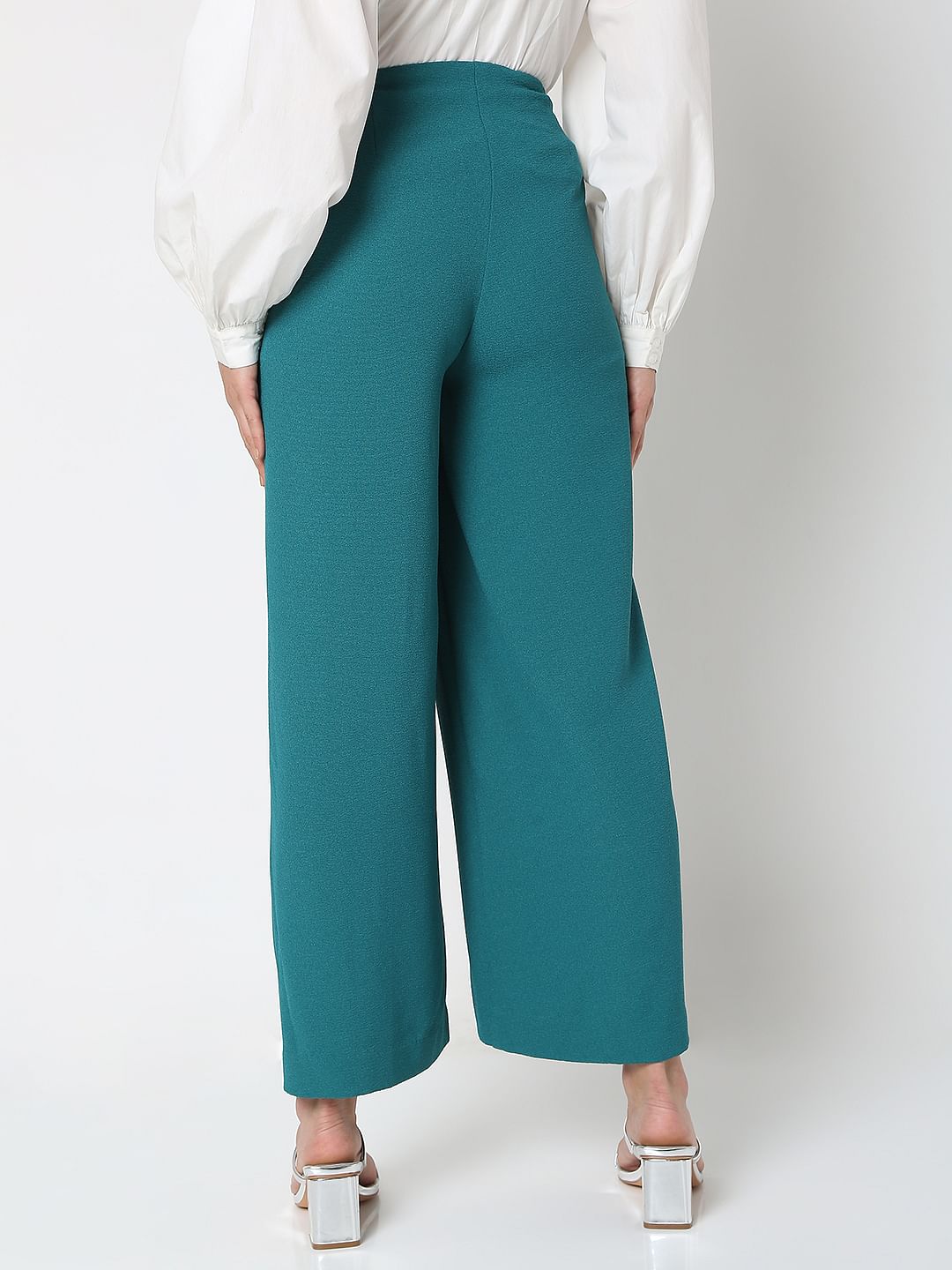 Teal High Rise Flared Co-Ord Set Pants