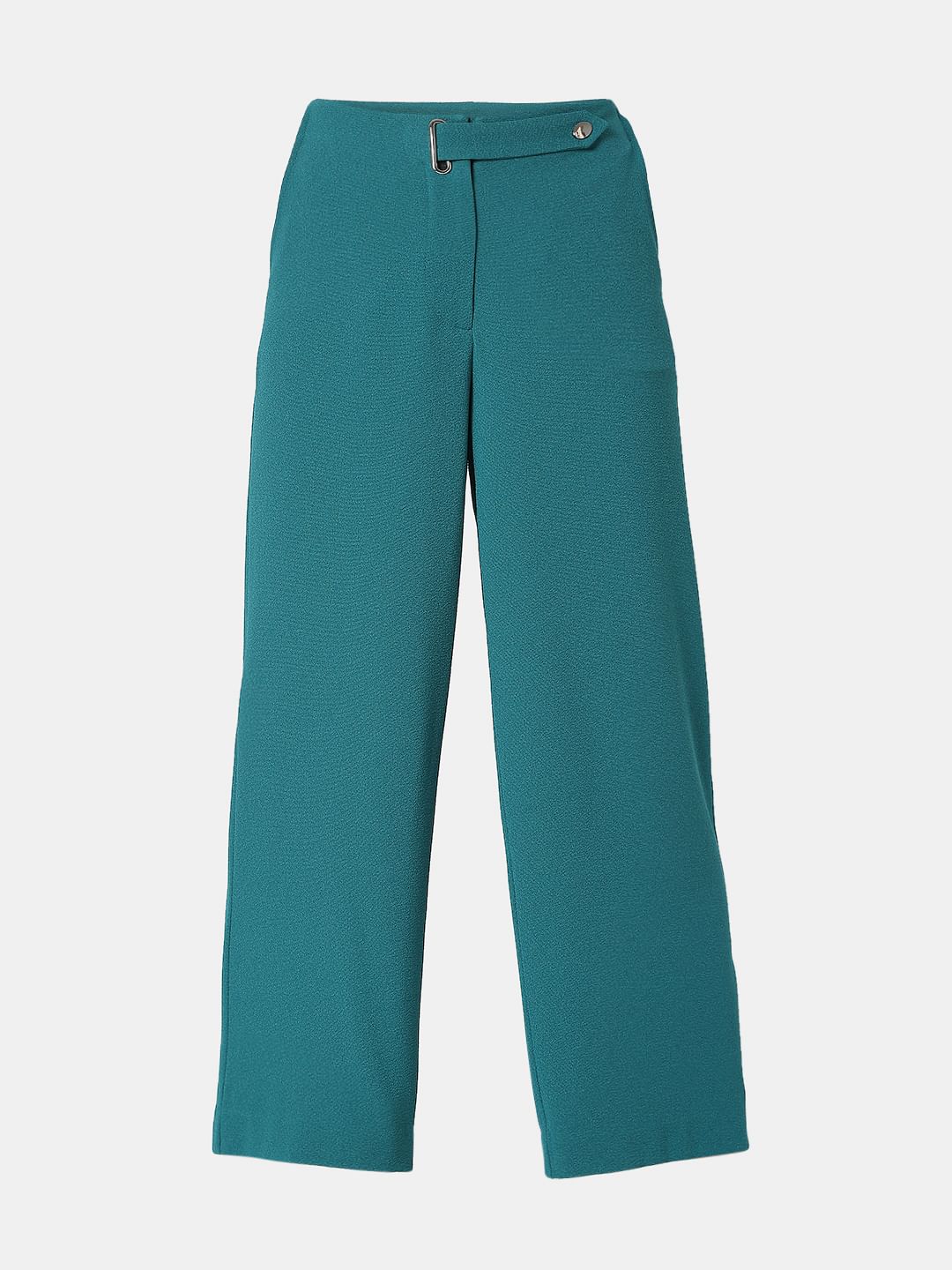 Teal High Rise Flared Co-Ord Set Pants